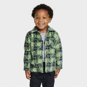 Toddler Boys' Star Wars Baby Yoda Printed Shacket Green 3T